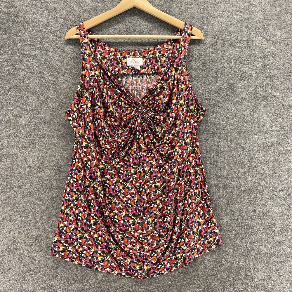 Oh Baby by Motherhood Blouse Women XL Black Floral V-Neck Sleeveless Wide Strap